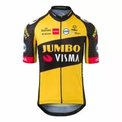 AGU Maglia Team Jumbo-Visma 2021 Replica Manica Corta Giallo