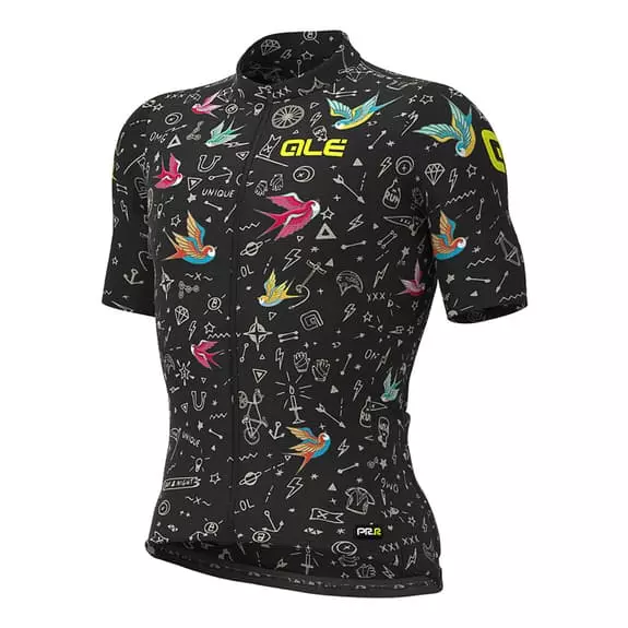 ALE Maglia Alé Versilia Manica Corta Nero Multicolor 1 ALE Maglia Alé Versilia Manica Corta Nero Multicolor