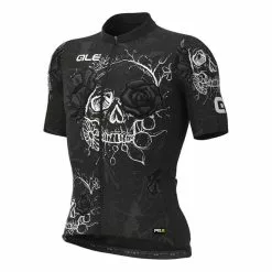 ALE Maglia Alé PRR Skull Manica Corta Nero Bianco