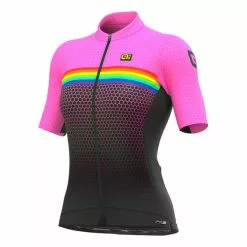 ALE Maglia Alé PRS Bridge Manica Corta Rosa Nero Multicolor Donna