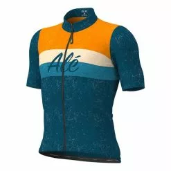 ALE Maglia Alé Classic Storica Manica Corta Blu Arancione