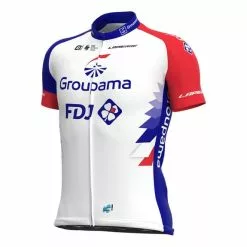 ALE Maglia Groupama-FDJ 2021 Manica Corta Bianco Blu Rosso