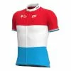 ALE Maglia Groupama-FDJ 2021 Luxembourg Champion Manica Corta Rosso Bianco Blu