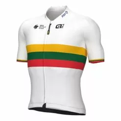 ALE Maglia Groupama-FDJ 2022 Lituania Champion Prime Manica Corta Blu Bianco