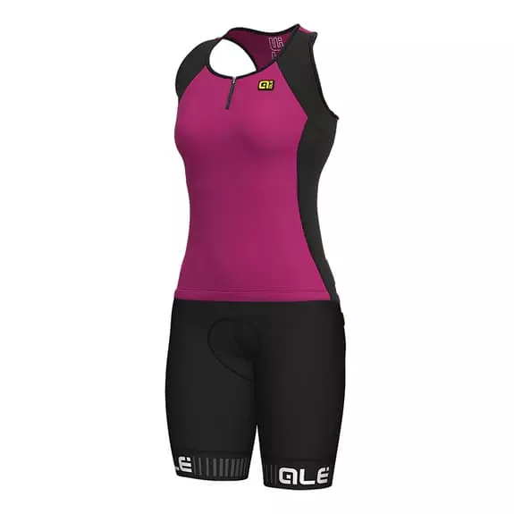 ALE Completo Alé Color Block Traguardo Senza Maniche Lilla Nero Donna 1 ALE Completo Alé Color Block Traguardo Senza Maniche Lilla Nero Donna