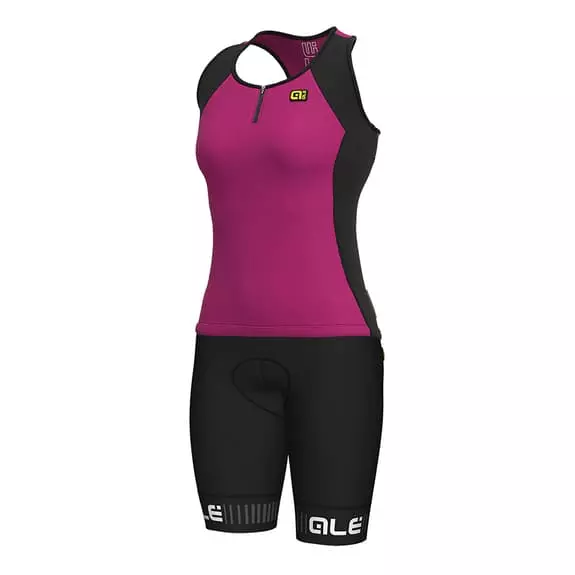 ALE Completo Alé Color Block Traguardo Senza Maniche Senza Bretelle Lilla Nero Donna 1 ALE Completo Alé Color Block Traguardo Senza Maniche Senza Bretelle Lilla Nero Donna