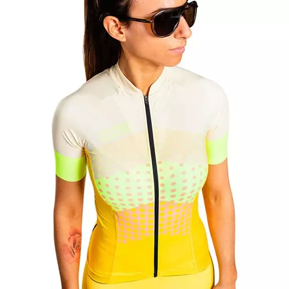 Maglia Bioracer Vesper Manica Corta Rosa Giallo Donna 4 Maglia Bioracer Vesper Manica Corta Rosa Giallo Donna - immagine 4