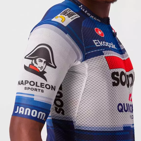 Castelli Maglia Soudal Quick-Step 2023 Climber's 3.1 Rosso Corsa Manica Corta Blu Bianco 5 Castelli Maglia Soudal Quick-Step 2023 Climber's 3.1 Rosso Corsa Manica Corta Blu Bianco - immagine 5