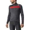 Maglia Castelli Puro 3 Manica Lunga Grigio Scuro Rosso Riflettente