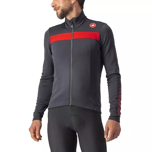 Maglia Castelli Puro 3 Manica Lunga Grigio Scuro Rosso Riflettente 1 Maglia Castelli Puro 3 Manica Lunga Grigio Scuro Rosso Riflettente