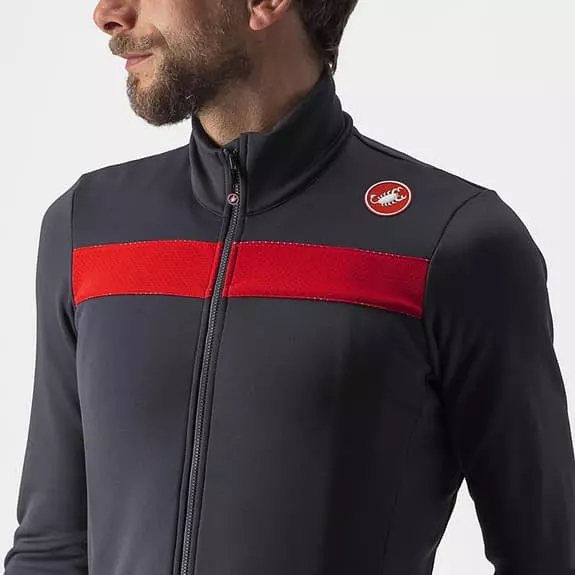 Maglia Castelli Puro 3 Manica Lunga Grigio Scuro Rosso Riflettente 4 Maglia Castelli Puro 3 Manica Lunga Grigio Scuro Rosso Riflettente - immagine 4