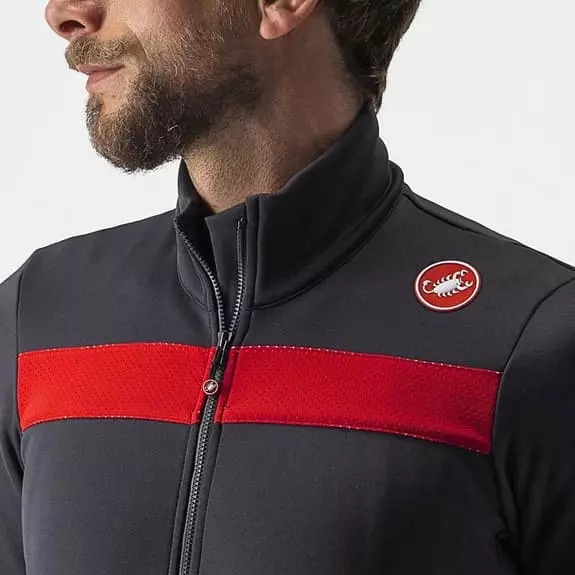 Maglia Castelli Puro 3 Manica Lunga Grigio Scuro Rosso Riflettente 5 Maglia Castelli Puro 3 Manica Lunga Grigio Scuro Rosso Riflettente - immagine 5