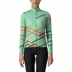 Maglia Castelli Diagonal Manica Lunga Verde Smeraldo Rosa Blu Donna