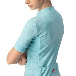Maglia Castelli Promessa Jacquard Manica Corta Blu Celeste Donna -Negozio online Maglie ciclismo Italia ca 4521055 472 003