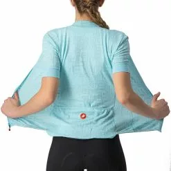 Maglia Castelli Promessa Jacquard Manica Corta Blu Celeste Donna -Negozio online Maglie ciclismo Italia ca 4521055 472 005