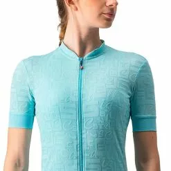 Maglia Castelli Promessa Jacquard Manica Corta Blu Celeste Donna -Negozio online Maglie ciclismo Italia ca 4521055 472 006