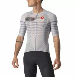 Maglia Castelli Climber's 3.0 Rosso Corsa Manica Corta Argento Grigio Scuro