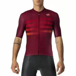 Maglia Castelli Endurance Pro Manica Corta Rosso Scuro Arancione