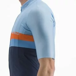 Maglia Castelli A Blocco Manica Corta Blu Arancio -Negozio online Maglie ciclismo Italia ca 4522017 482 004