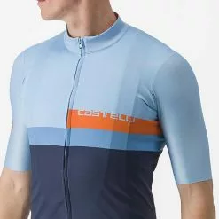 Maglia Castelli A Blocco Manica Corta Blu Arancio -Negozio online Maglie ciclismo Italia ca 4522017 482 006