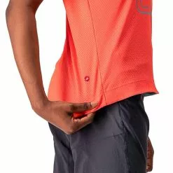 Maglia Castelli Trail Tech Manica Corta Rosso Corallo Donna -Negozio online Maglie ciclismo Italia ca 4522054 583 004