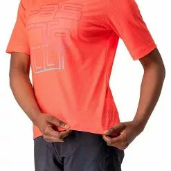 Maglia Castelli Trail Tech Manica Corta Rosso Corallo Donna -Negozio online Maglie ciclismo Italia ca 4522054 583 006