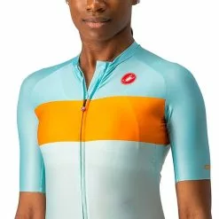 Maglia Castelli Aero Pro Rosso Corsa Manica Corta Blu Celeste Arancione Donna -Negozio online Maglie ciclismo Italia ca 4522057 498 005