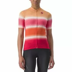 Maglia Castelli Dolce Manica Corta Rosso Ibisco Arancio Donna