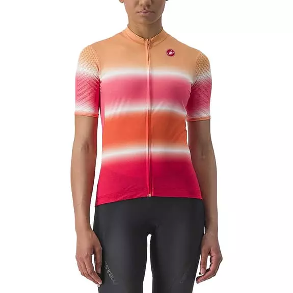 Maglia Castelli Dolce Manica Corta Rosso Ibisco Arancio Donna 1 Maglia Castelli Dolce Manica Corta Rosso Ibisco Arancio Donna