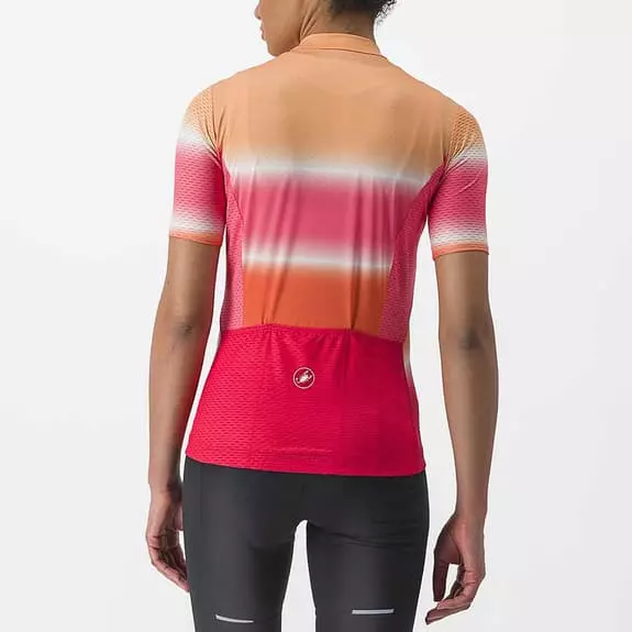 Maglia Castelli Dolce Manica Corta Rosso Ibisco Arancio Donna 2 Maglia Castelli Dolce Manica Corta Rosso Ibisco Arancio Donna - immagine 2
