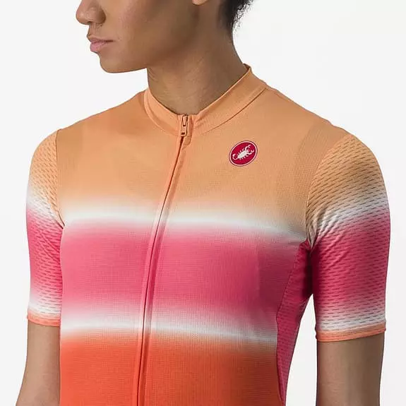 Maglia Castelli Dolce Manica Corta Rosso Ibisco Arancio Donna 5 Maglia Castelli Dolce Manica Corta Rosso Ibisco Arancio Donna - immagine 5