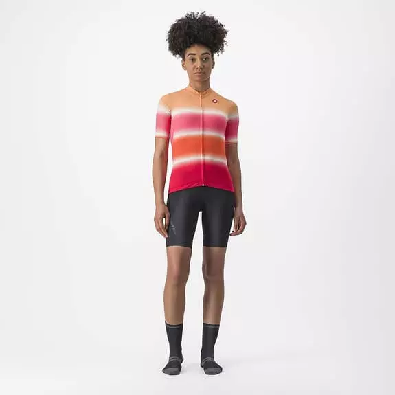 Maglia Castelli Dolce Manica Corta Rosso Ibisco Arancio Donna 6 Maglia Castelli Dolce Manica Corta Rosso Ibisco Arancio Donna - immagine 6