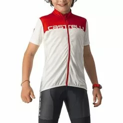 Maglia Castelli Neo Prologo Manica Corta Bianco Rosso Bambini
