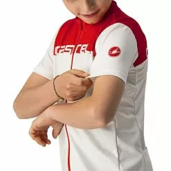 Maglia Castelli Neo Prologo Manica Corta Bianco Rosso Bambini -Negozio online Maglie ciclismo Italia ca 4522072 065 004
