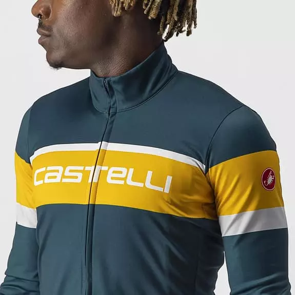 Maglia Castelli Passista Manica Lunga Turchese Oro 5 Maglia Castelli Passista Manica Lunga Turchese Oro - immagine 5