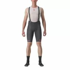 Salopette Castelli Free Aero Rosso Corsa Classic Grigio Scuro Rosso Ibisco