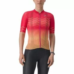 Maglia Castelli Climber's 2.0 Rosso Corsa Manica Corta Rosso Arancio Donna