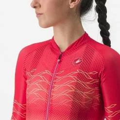 Maglia Castelli Climber's 2.0 Rosso Corsa Manica Corta Rosso Arancio Donna -Negozio online Maglie ciclismo Italia ca 4523037 081 005