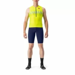 Pantaloncini Castelli Free Tri Rosso Corsa Blu Marino