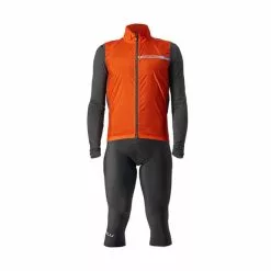 Completo Castelli Squadra Stretch Entrata Thermal Rosso Aranciato Grigio Nero