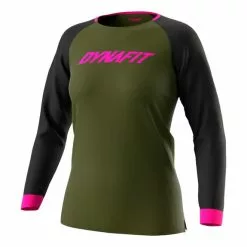 Maglia Dynafit Ride Manica Lunga Verde Cachi Nero Donna