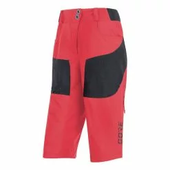 Pantaloni Corti Gore Wear C5 All Mountain Rosso Nero Donna
