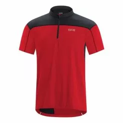 Maglia Gore Wear C3 Half Zip Manica Corta Rosso Nero