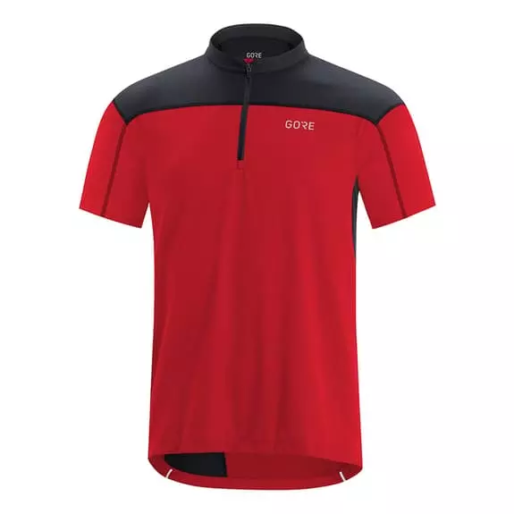 Maglia Gore Wear C3 Half Zip Manica Corta Rosso Nero 1 Maglia Gore Wear C3 Half Zip Manica Corta Rosso Nero