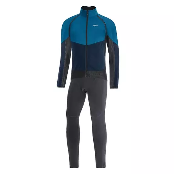 Completo Gore Wear Phantom GORE-TEX INFINIUM™ Maniche Rimovibili C5 Thermo Nero Blu Elettrico 1 Completo Gore Wear Phantom GORE-TEX INFINIUM™ Maniche Rimovibili C5 Thermo Nero Blu Elettrico