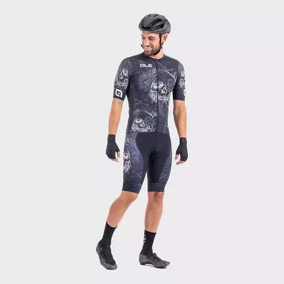 ALE Maglia Alé PRR Skull Manica Corta Nero Bianco 3 ALE Maglia Alé PRR Skull Manica Corta Nero Bianco - immagine 3