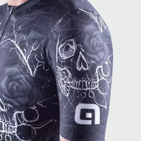 ALE Maglia Alé PRR Skull Manica Corta Nero Bianco 5 ALE Maglia Alé PRR Skull Manica Corta Nero Bianco - immagine 5