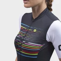 ALE Maglia Alé PRS Logo Manica Corta Nero Bianco Multicolor Donna -Negozio online Maglie ciclismo Italia l22150401 8