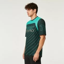 Maglia Oakley Seeker '75 Manica Corta Verde Blu Scuro 8 Maglia Oakley Seeker '75 Manica Corta Verde Blu Scuro -Negozio online Maglie ciclismo Italia ok foa404421 7bc 003
