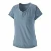 Maglia Patagonia Trail Henley Manica Corta Blu Chiaro Donna